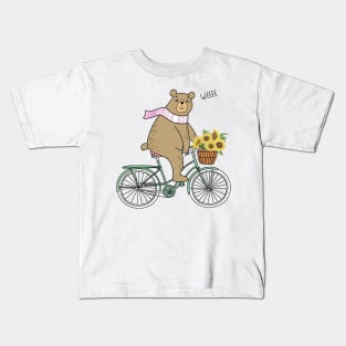 Cycling Bear Kids T-Shirt